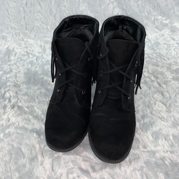 Sugar Mystic Fringe Wedge Bootie - Picture 2 of 13